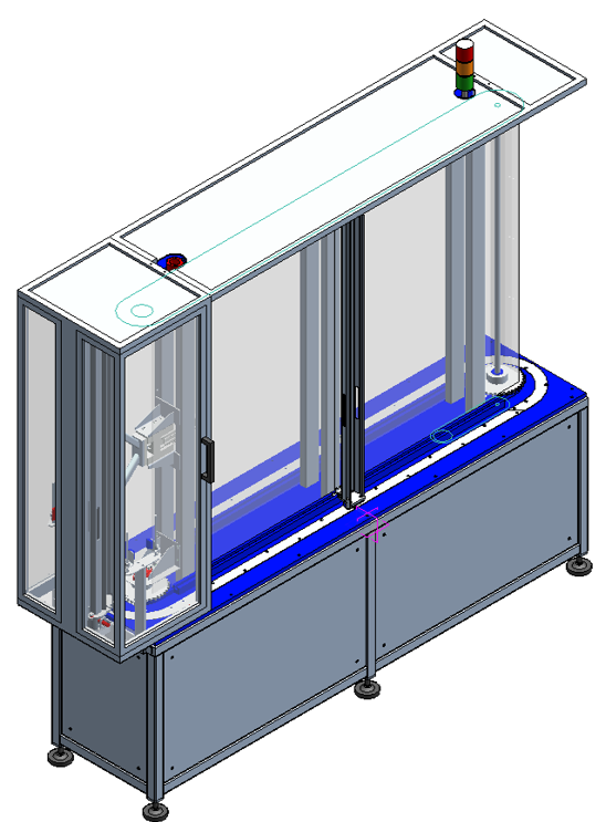 Automazione messa in linea di tappi per lattine